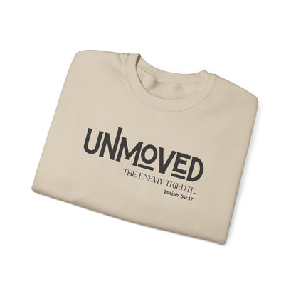 Isaiah 54:17  Women's Christian Scripture Crewneck-Unmoved the Enemy Tried it